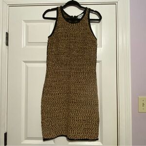 CARMEN MARC VALVO Fitted Knit Metallic Dress